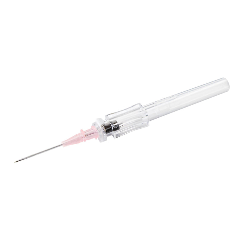 Peripheral IV Catheter McKesson 20 Gauge 1 Inch Polyurethane Straight Hub Non Blood Control Push Button Safety 