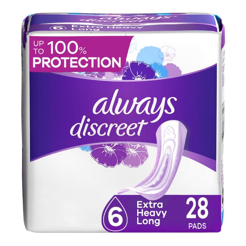 Bladder Control Pad Always Discreet 15.7 Inch Length Heavy Absorbency Poly Core Size 6
