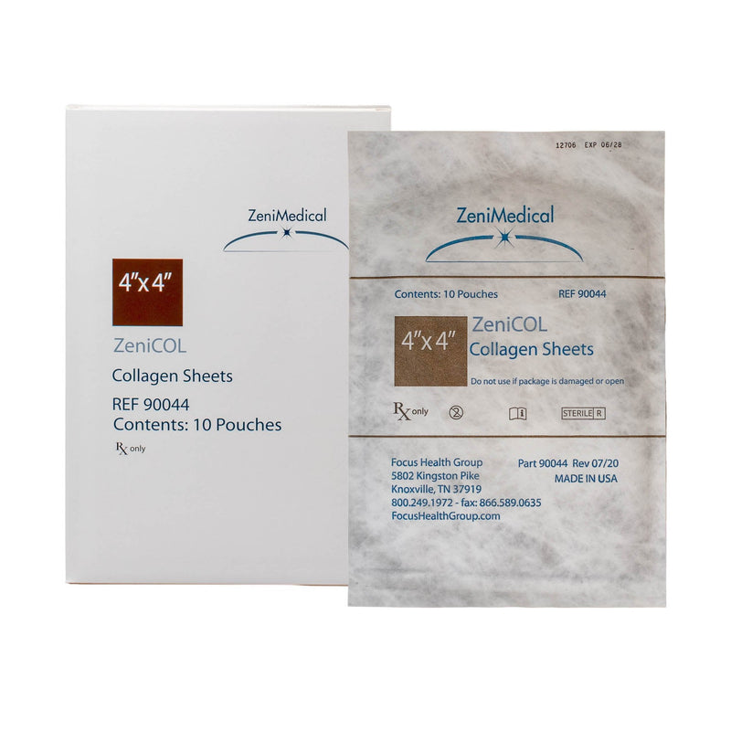 Collagen Dressing ZeniCOL 4 X 4 Inch Square Sterile 