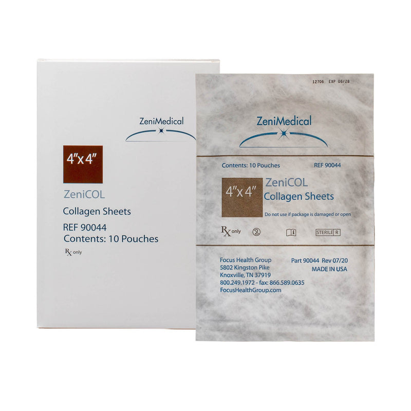 Collagen Dressing ZeniCOL 4 X 4 Inch Square Sterile 