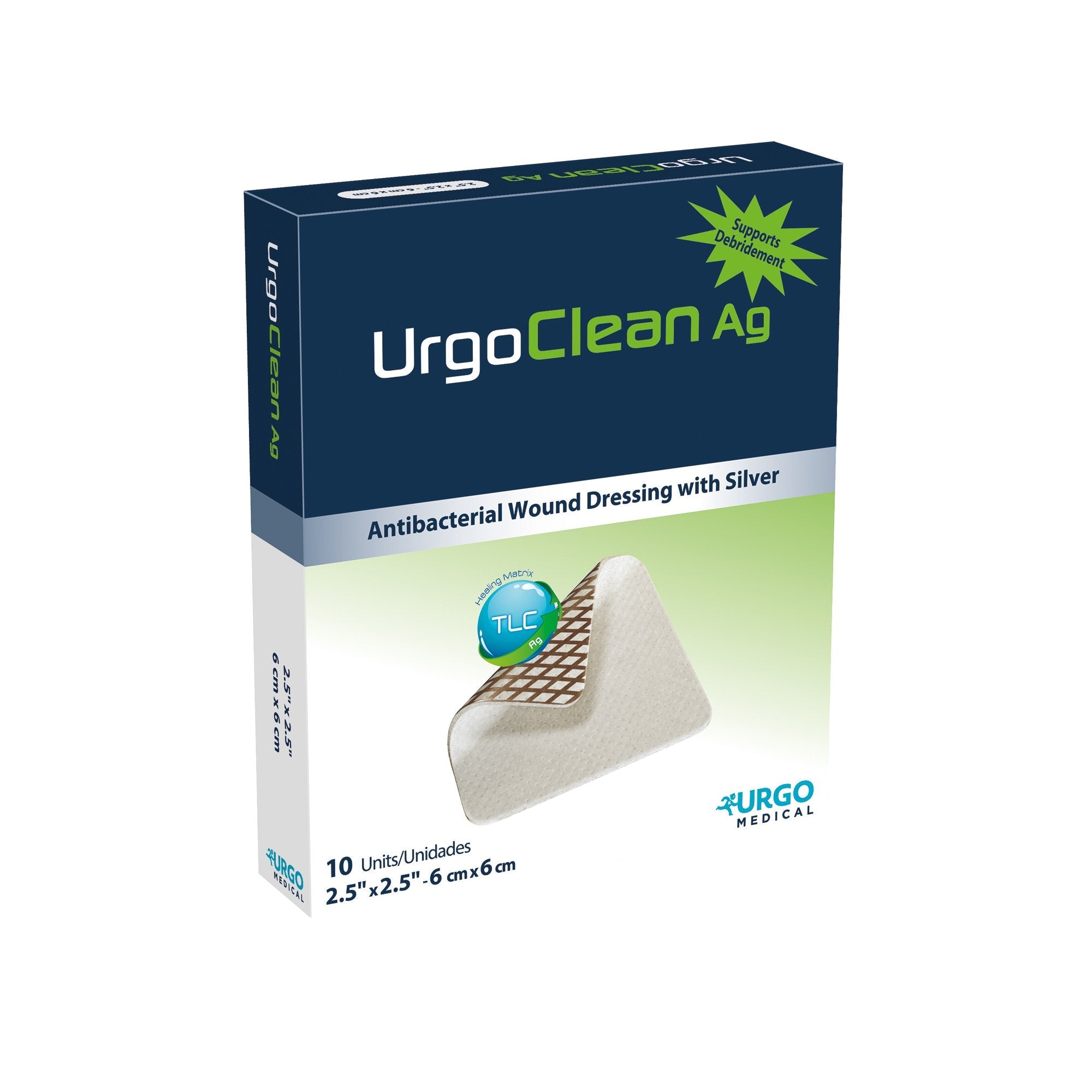 Silver Dressing UrgoClean Ag 2-1/2 X 2-1/2 Inch Square Sterile 