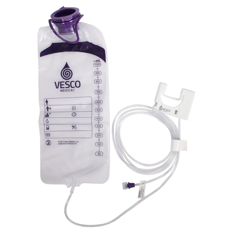 Enteral Feeding Pump Bag Set Vesco Q 1000 mL PVC NonSterile (Case of 30)
