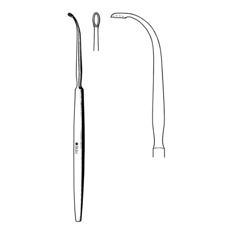 Antrum Curette Sklar 7-1/2 Inch Length Flat Handle Forward Cutting, 90° Angled, Fenestrated Oval Tip (Case of 100)