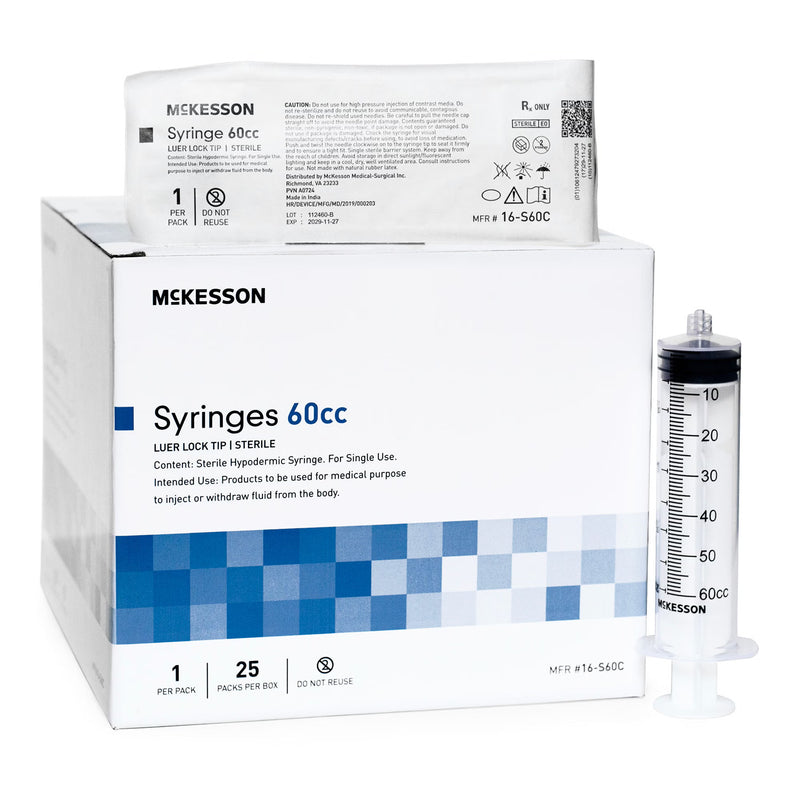 General Purpose Syringe McKesson 60 mL Luer Lock Tip Without Safety (Case of 100)