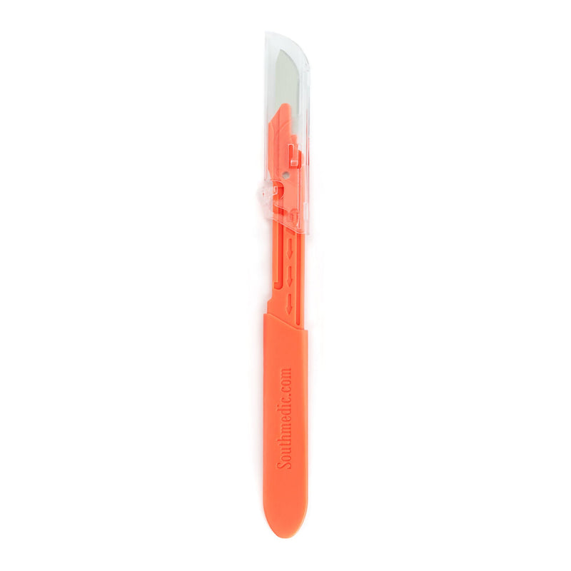 Safety Scalpel PPSS No. 10 Polymer Coated Stainless Steel / Plastic Classic Grip Handle NonSterile Disposable