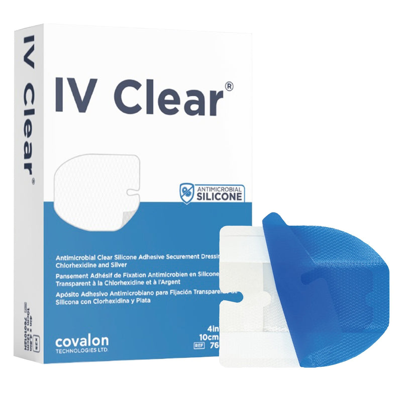 Antimicrobial IV Dressing IV Clear Silicone 4 X 4.8 Inch Sterile 