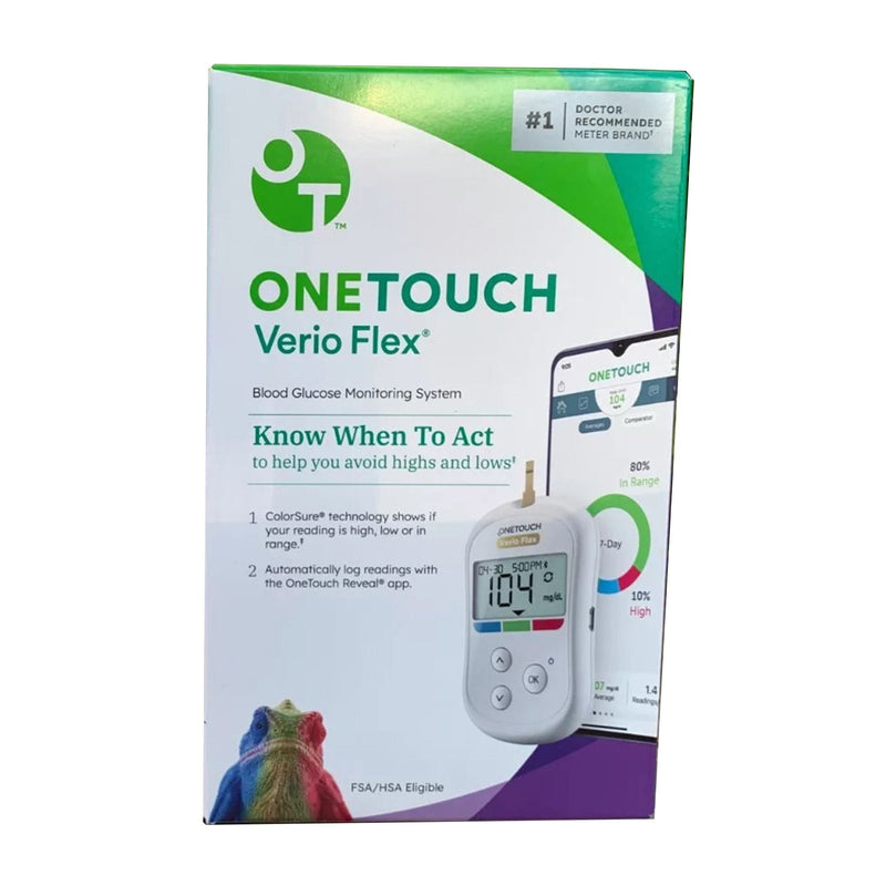 Blood Glucose Meter OneTouch Verio Flex 5 Seconds 500 Test Results Requires Coding 