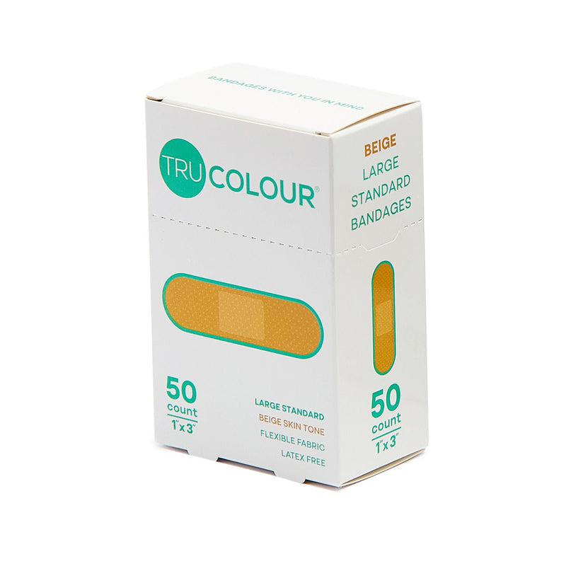 Adhesive Strip Tru-Colour Fabric Beige / Olive / Brown / Dark Brown 1 X 3 Inch Sterile (Case)