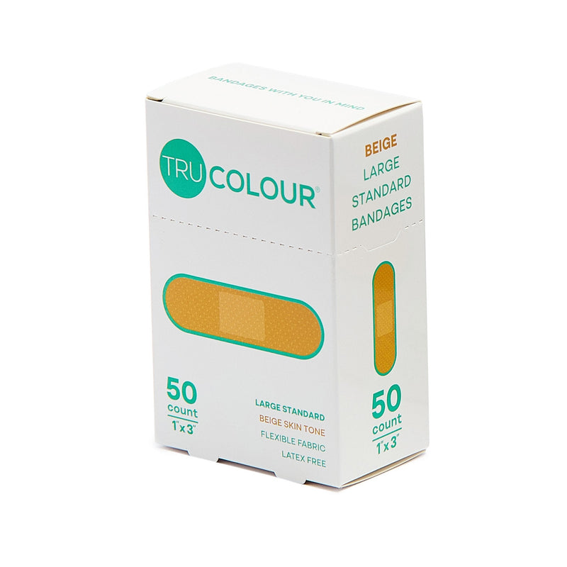 Adhesive Strip Tru-Colour Fabric Beige / Olive / Brown / Dark Brown 1 X 3 Inch Sterile 