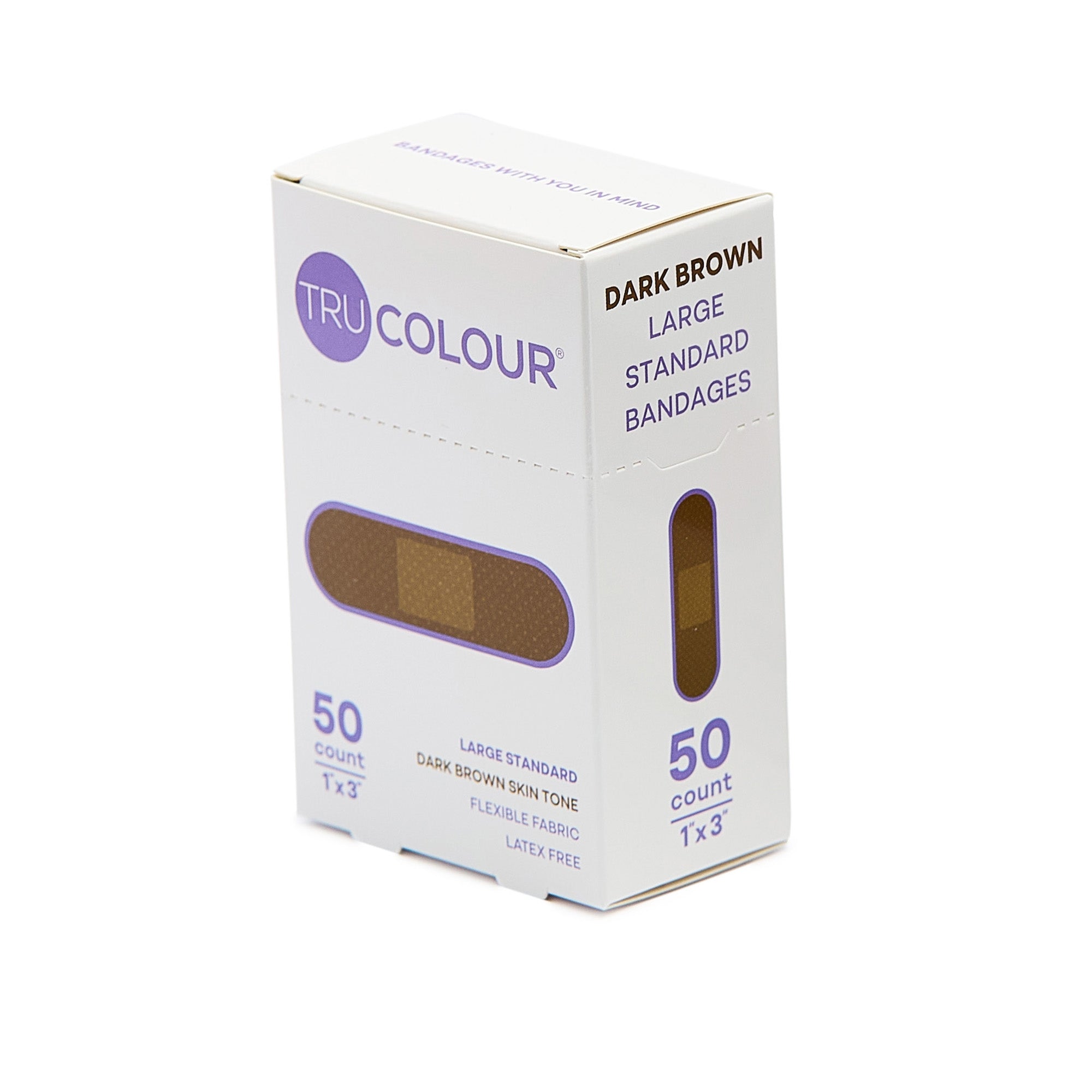 Adhesive Strip Tru-Colour Fabric Dark Brown 1 X 3 Inch Sterile 