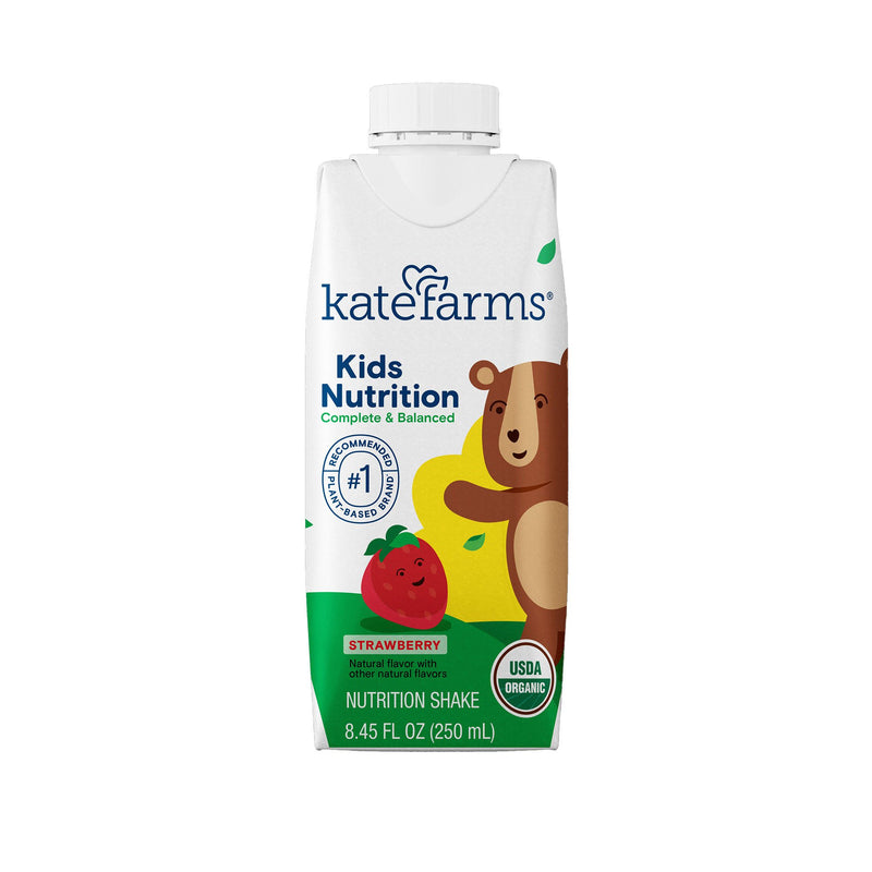 Pediatric Oral Supplement Kate Farms Kid's Nutrition Strawberry Flavor 8.45 oz. / 250 mL Reclosable Carton Liquid Organic Pea Protein (Case of 12)