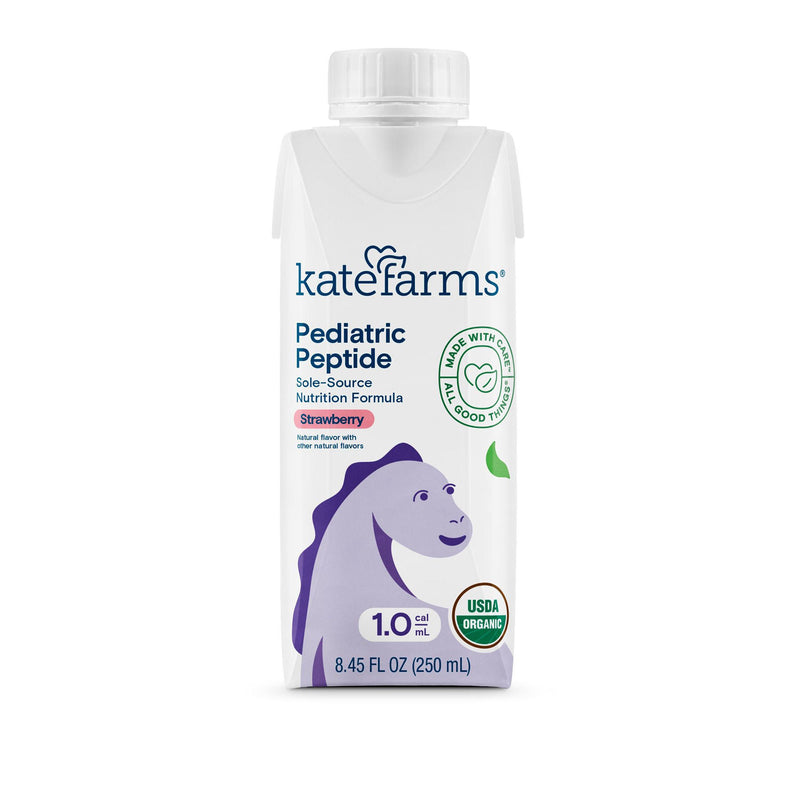 Pediatric Oral Supplement Kate Farms Pediatric Peptide Strawberry Flavor 8.45 oz. / 250 mL Reclosable Carton Liquid Organic Pea Protein (Case of 12)