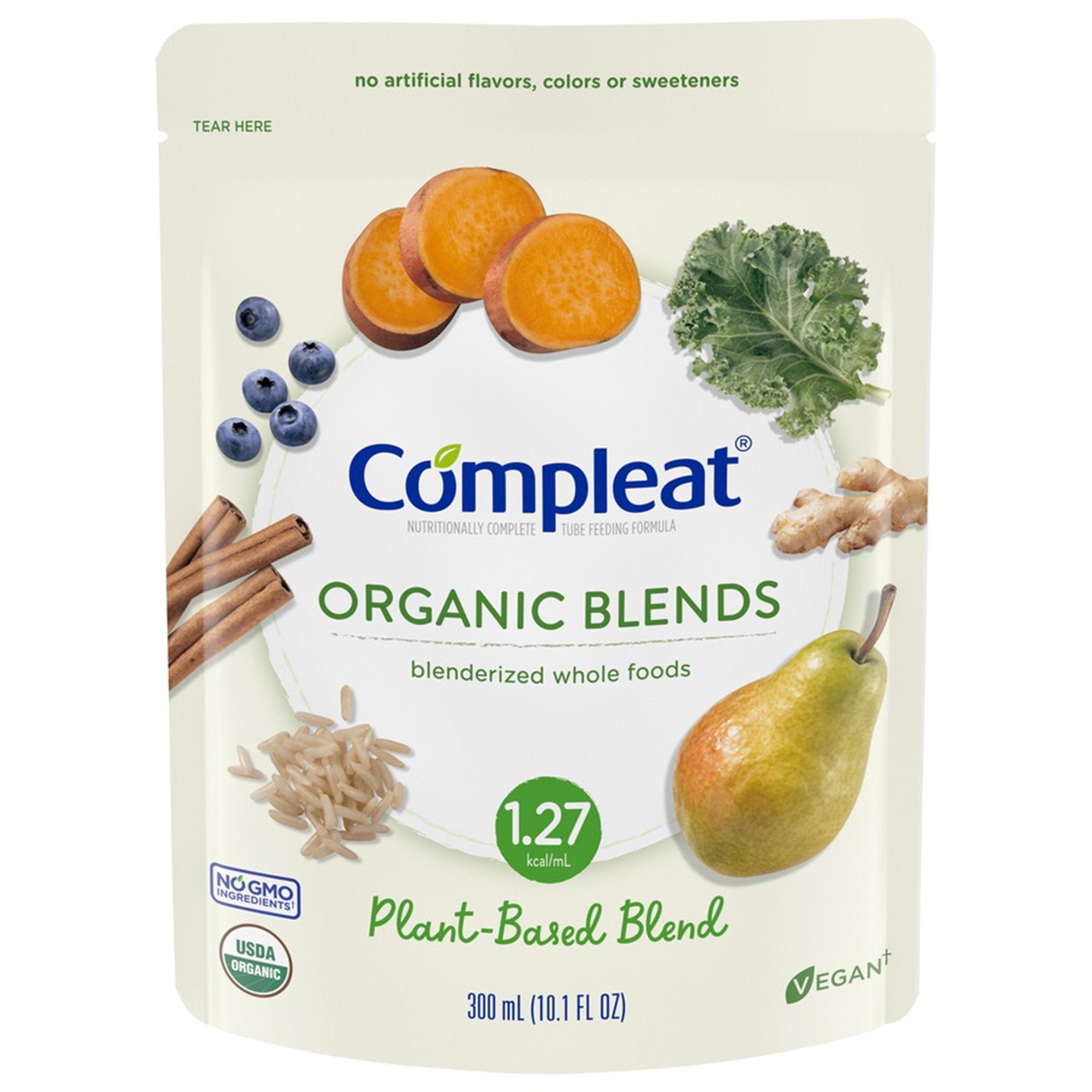 Tube Feeding Formula Compleat Organic Blends Plant-Based Unflavored Liquid 10.1 oz. Pouch 