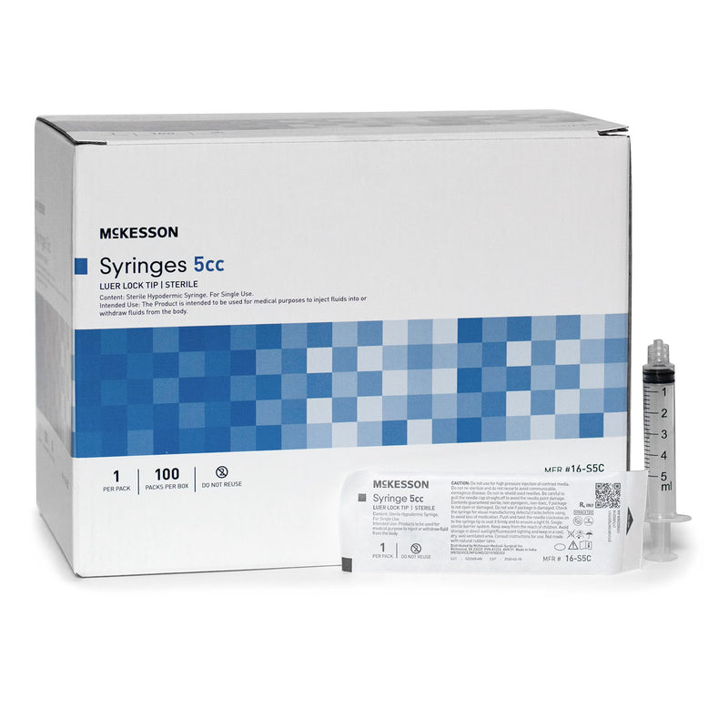 General Purpose Syringe McKesson 5 mL Luer Lock Tip Without Safety (Case of 2000)