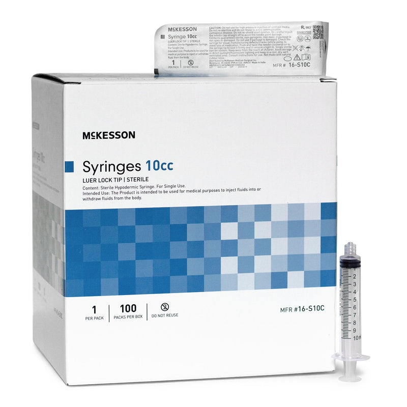 General Purpose Syringe McKesson 10 mL Luer Lock Tip Without Safety 