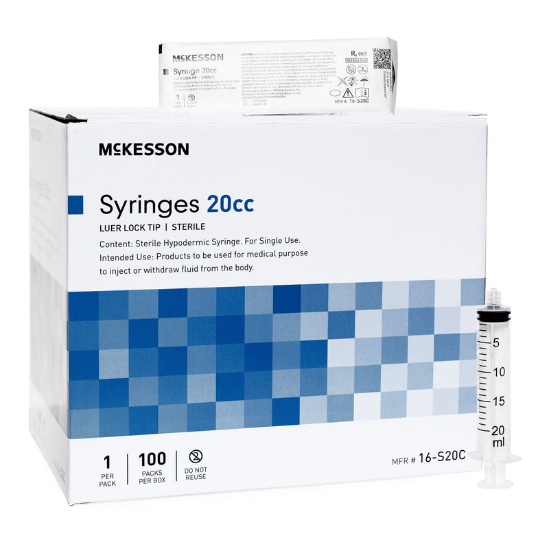 General Purpose Syringe McKesson 20 mL Luer Lock Tip Without Safety (Case of 800)