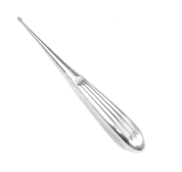 Bone Curette Sklar Bruns 9 Inch Length Hollow Handle with Grooves Size 00 Tips Straight Oval Cup Tip (Case)