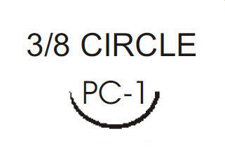 Nonabsorbable Suture with Needle Prolene Polypropylene PC-1 3/8 Circle Precision Conventional Cutting Needle Size 6-0 Monofilament 