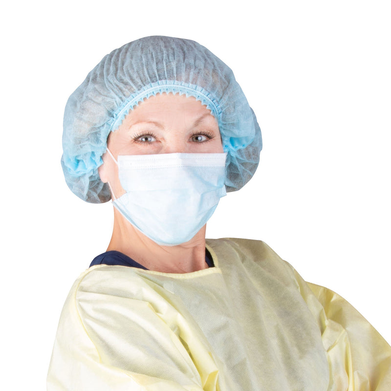 Bouffant Cap Dukal Blue Elastic Closure (Case of 20)