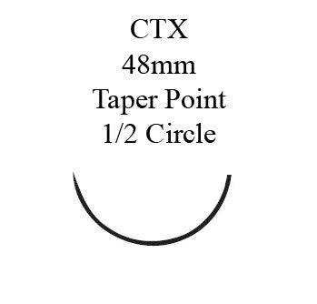 Absorbable Suture with Needle PDS II Polydioxanone CTX 1/2 Circle Taper Point Needle Size 1 Monofilament 