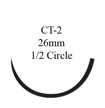 Absorbable Suture with Needle PDS II Polydioxanone CT-2 1/2 Circle Taper Point Needle Size 2-0 Monofilament (Box of 36)