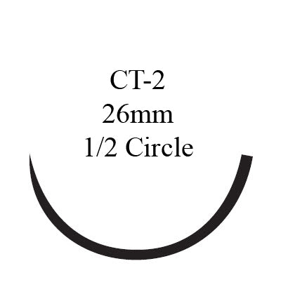 Absorbable Suture with Needle PDS II Polydioxanone CT-2 1/2 Circle Taper Point Needle Size 2-0 Monofilament 