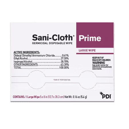 WIPE SANICLOTH PRIME GERMICIDELG 50/PK 10PK/CS