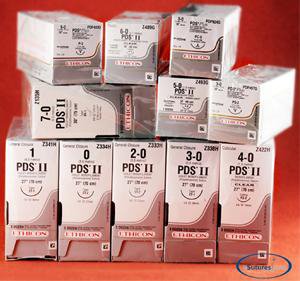 Absorbable Suture with Needle PDS II Polydioxanone FS-1 3/8 Circle Reverse Cutting Needle Size 3-0 Monofilament 