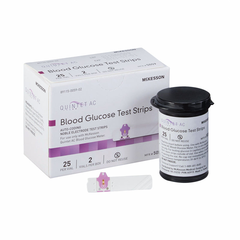 McKesson Brand Quintet AC Blood Glucose Test Strips (20/CS) 
