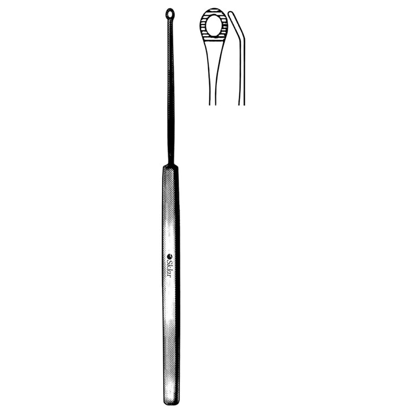 Sklar Shapleigh Ear Curette - Angled, Large, 6-1/4" - 67-2528