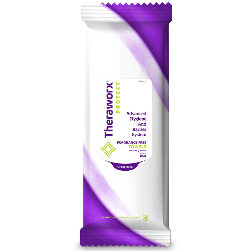 Theraworx Unscented Bath Wipe, 2 Count (Case of 200)