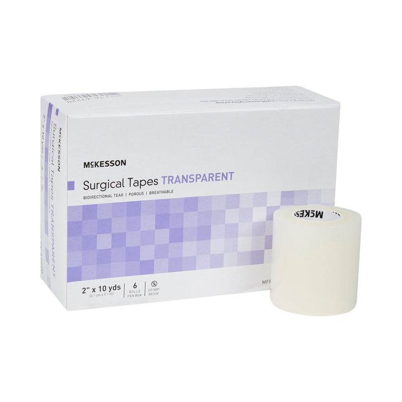 McKesson Plastic Medical Tape, 2 Inch x 10 Yard, Transparent (Case of 12)