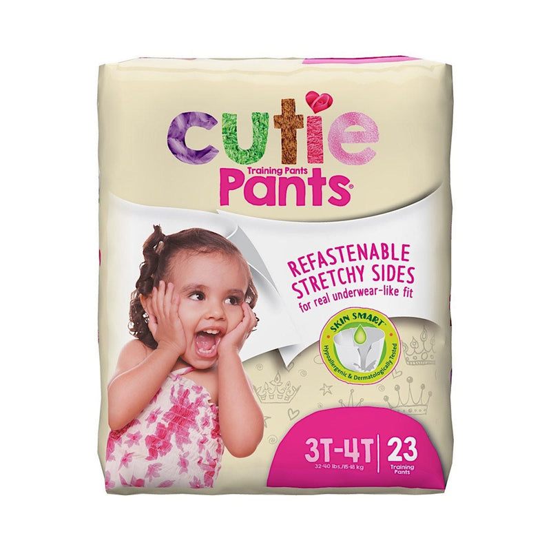 Cutie Pants Toddler Training Pants, Pink Princess Print, 3T – 4T, 32 – 40 lbs. (Case of 92)