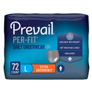 First Quality Products LLC Prevail Per-Fit Men Adult Moderate Absorbent Underwear, Large, White (72/CS) 