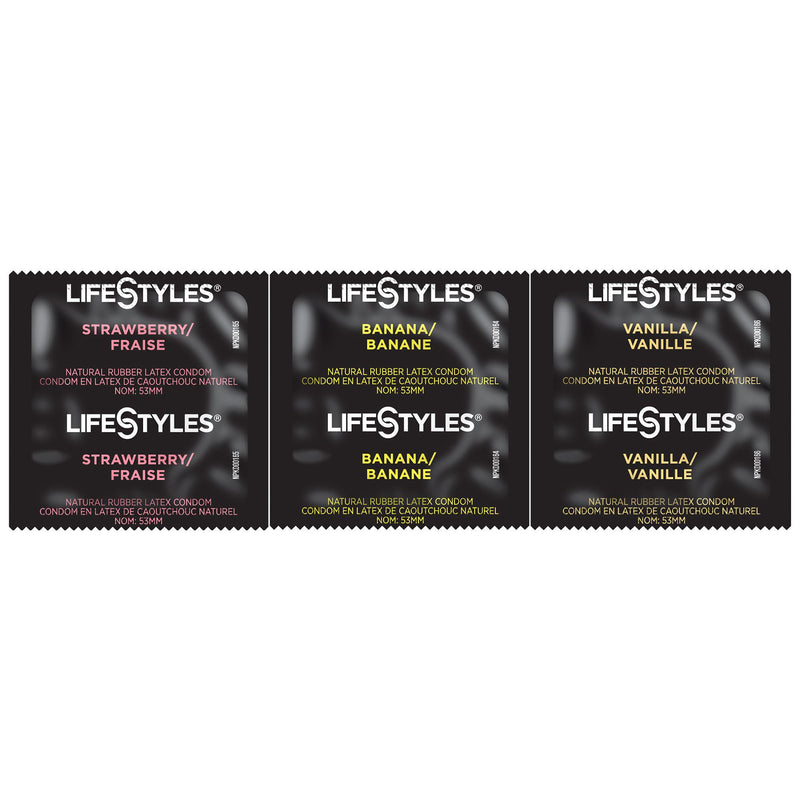 Lifestyles Lubricated Latex Condom, Assorted Flavors (Case of 1008)