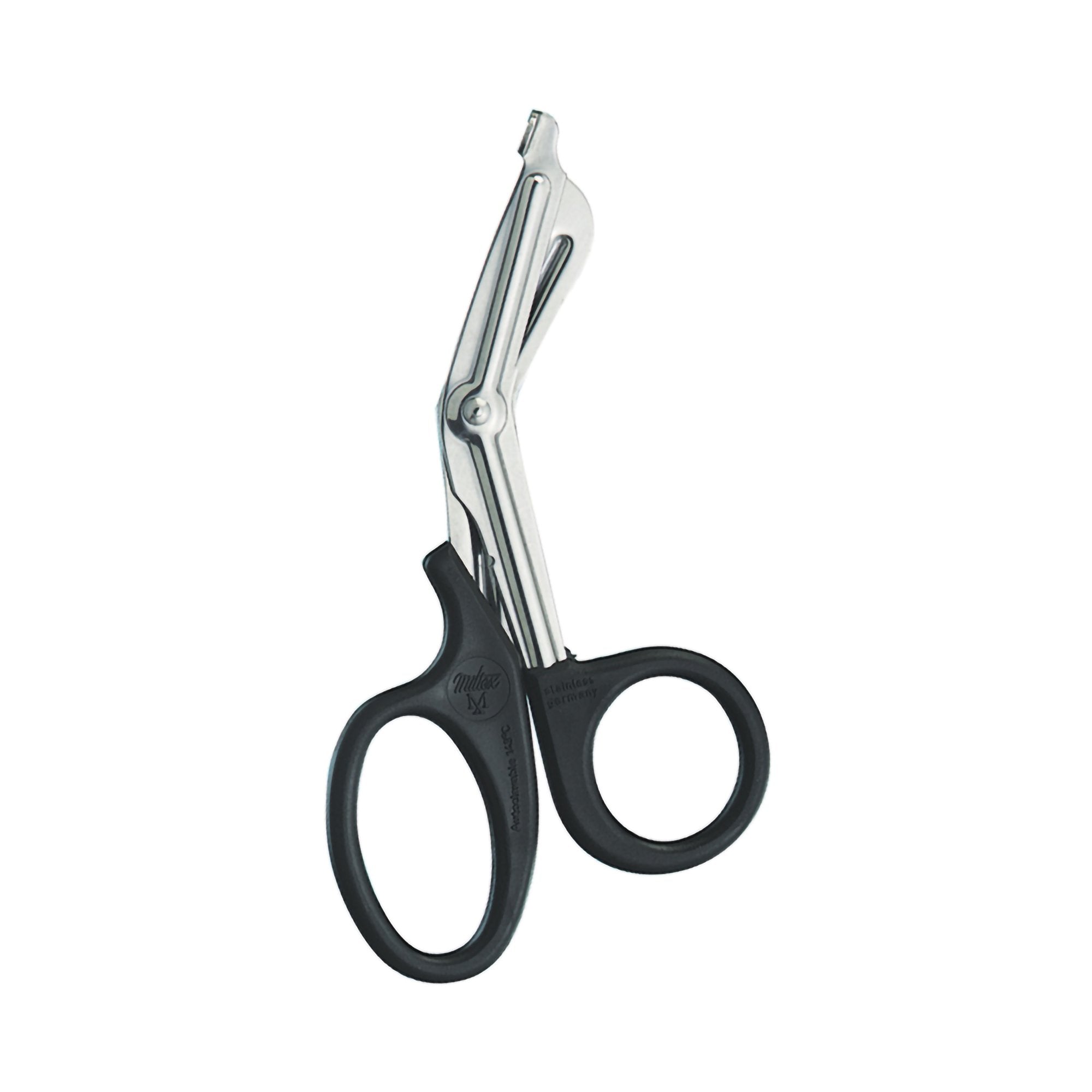 Bandage Scissors Miltex Universal 7-1/2 Inch Length OR / Surgical Grade German Stainless Steel / Plastic NonSterile Finger Ring Handle Angled Blunt Tip / Blunt Tip 