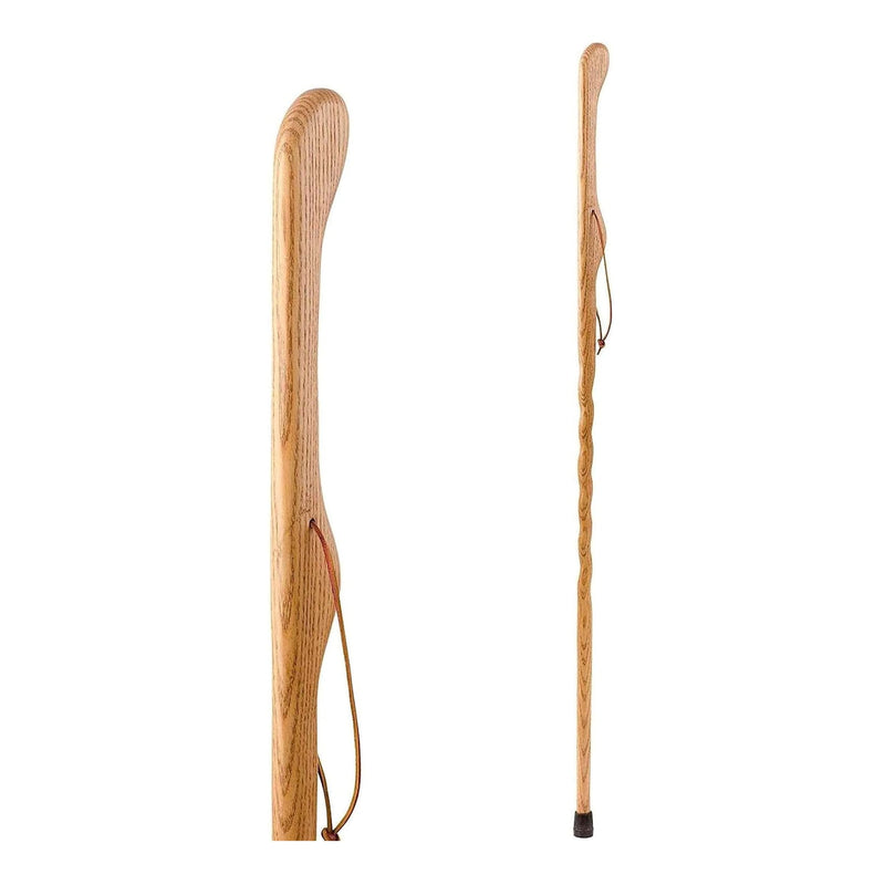 Mabis Healthcare Brazos Twisted Oak Hitchhiker Handcrafted Walking Stick, 55-Inch, Tan 