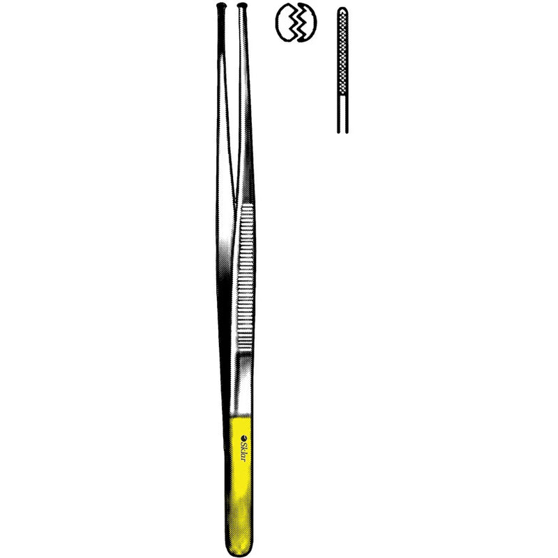 Sklar TC Micro Semken Tissue Forceps - 7", Straight, Cross-Serrated Jaws, 1x2 Teeth, Delicate - 51-4239