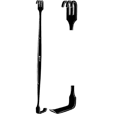 Sklar Black Laser Senn Retractor - 6", Blunt Prongs - 90-1059 