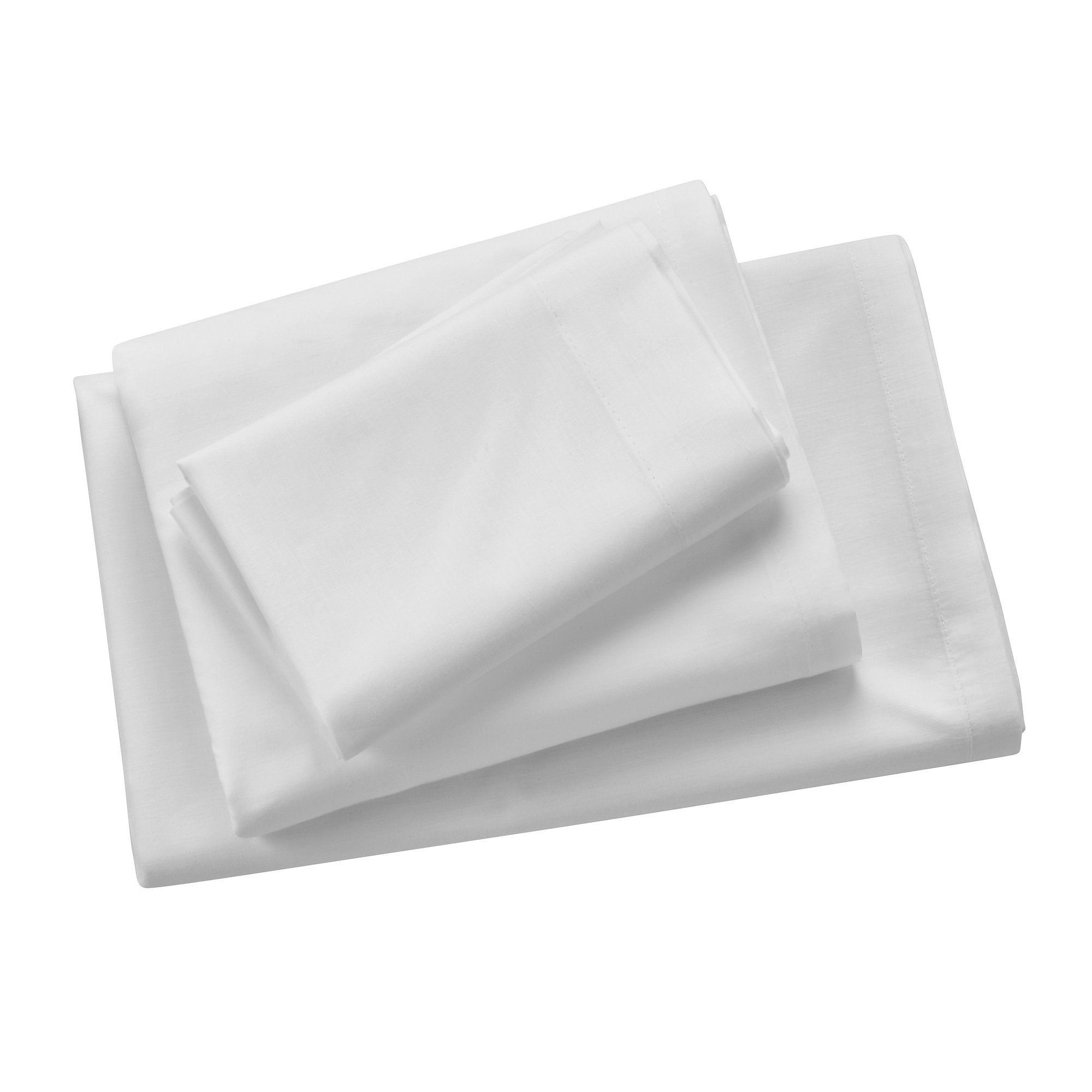 The Pillow Factory Division Bed Sheet Global Select Flat 66 W X 104 L Inch White / White Hem 55% Cotton / 45% Polyester Reusable 