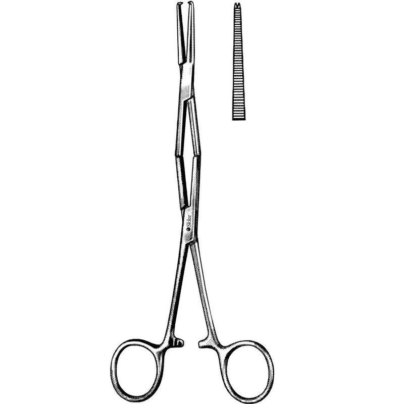 Sklar Tendon Tunnel Forceps 8-1/4", Straight, 1X2 Teeth, Latitudinally Serrated - 47-3522 