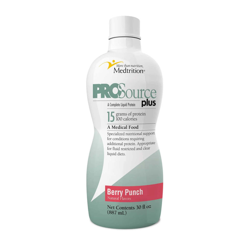 ProSource Plus Berry Punch Collagen and Whey Protein Formula, 32-ounce Bottle (Case of 4)