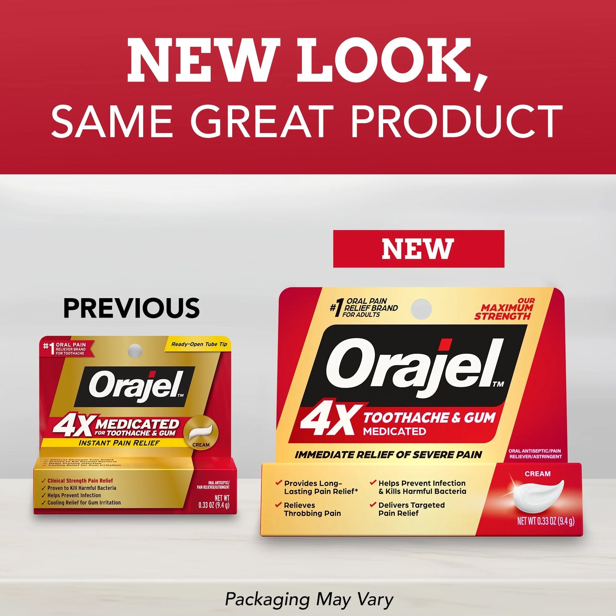 Church and Dwight Orajel 4X Medicated Cream for Toothache & Gum, Maximum Strength for Severe Pain 