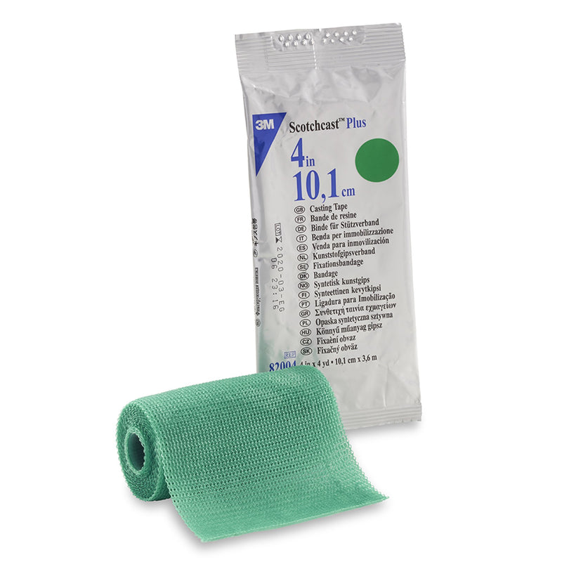 3M Scotchcast Plus Green Cast Tape, 4 Inch x 4 Yard (Case of 10)