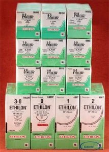 Nonabsorbable Suture with Needle Ethilon Nylon VAS100-4 3/8 Circle Spatula Needle Size 9-0 Monofilament (Box of 12)