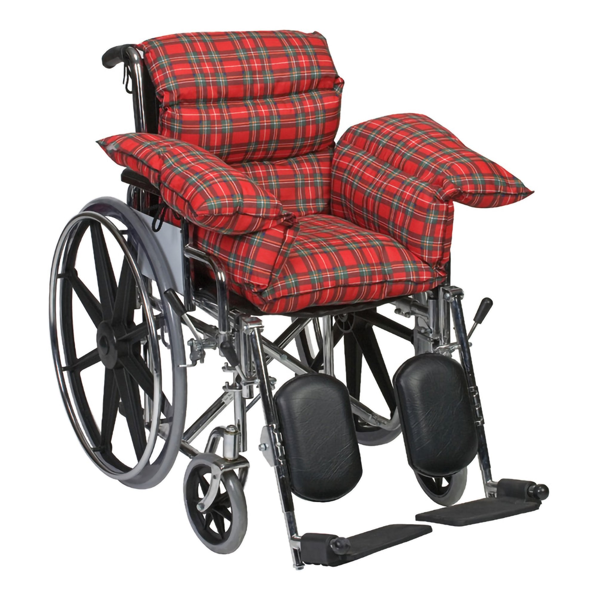 Mabis Healthcare DMI Comfort Wheelchair Cushion, Plaid 