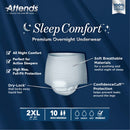 Attends Healthcare Products Attends Sleep Comfort Premium Overnight Underwear, 2X-Large, 68 – 80 Inches (40/CS) 