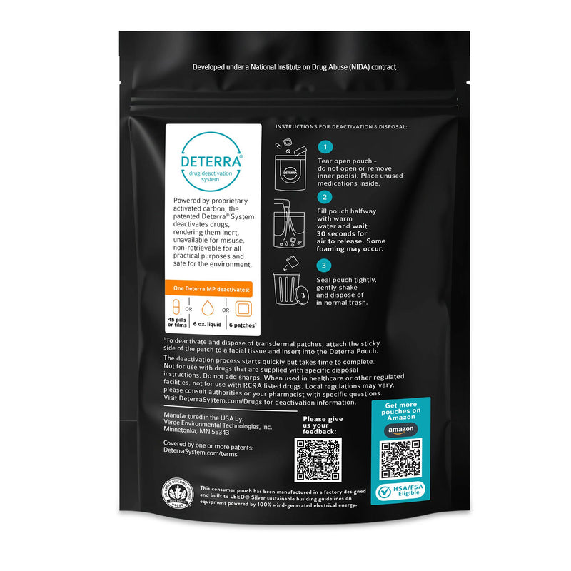 Deterra Drug Disposal Pouch for Disposal of Pharmaceuticals, Medium
