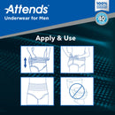Attends for Men Absorbent Underwear, Heavy Absorbency, X-Large (Case of 64) 