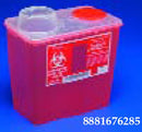 CONTAINER SHARPS 8 QT RED MDW/CHIMNEY-TOP LID 20/CS